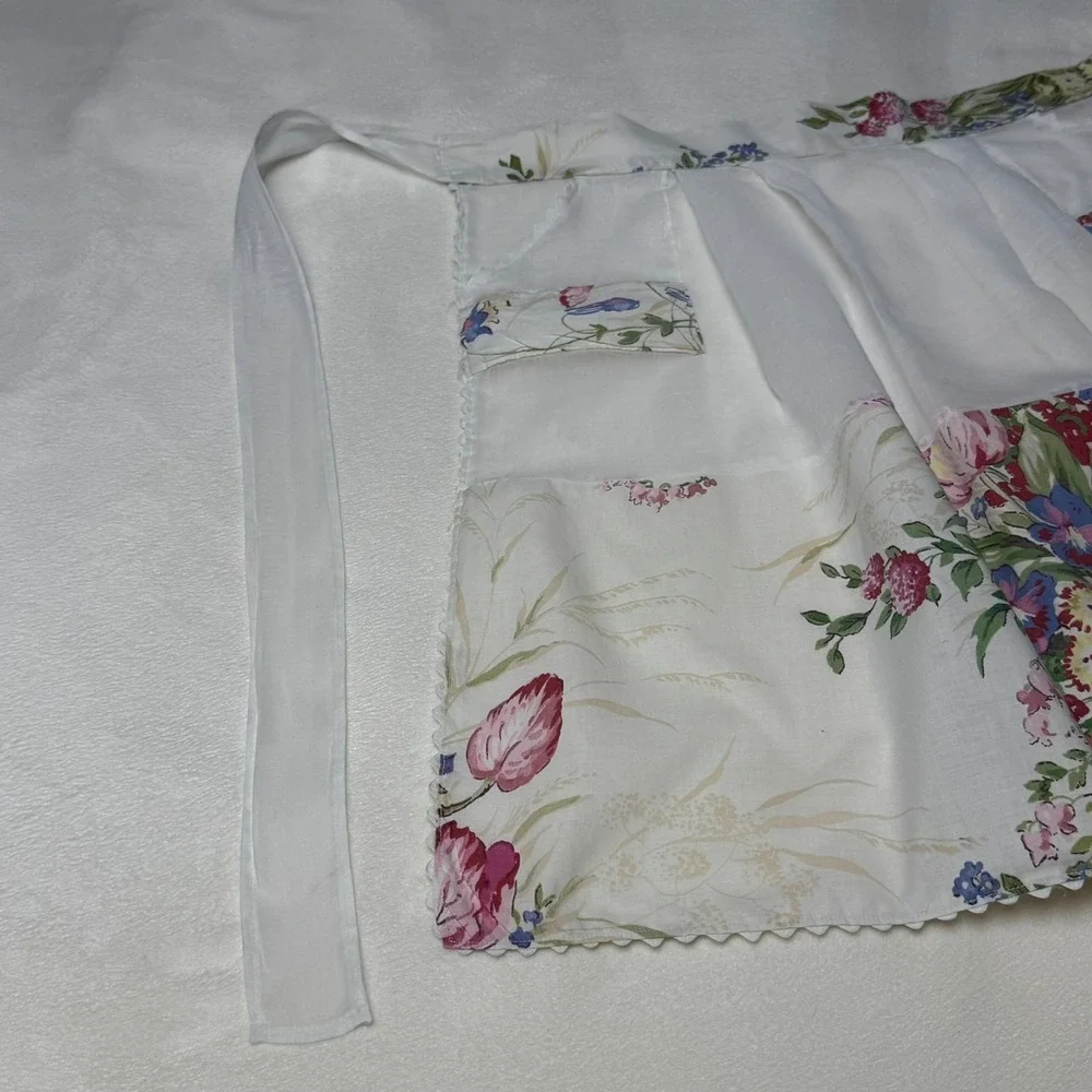 1940-1950s apron cotton and sheer handmade